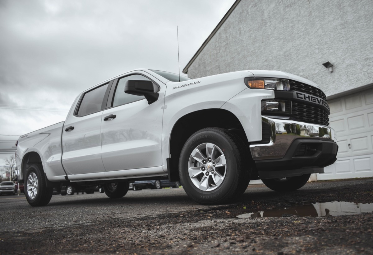 A White Chevrolet Silverado