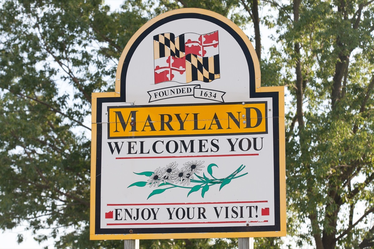 maryland state welcome sign, iconic state photos