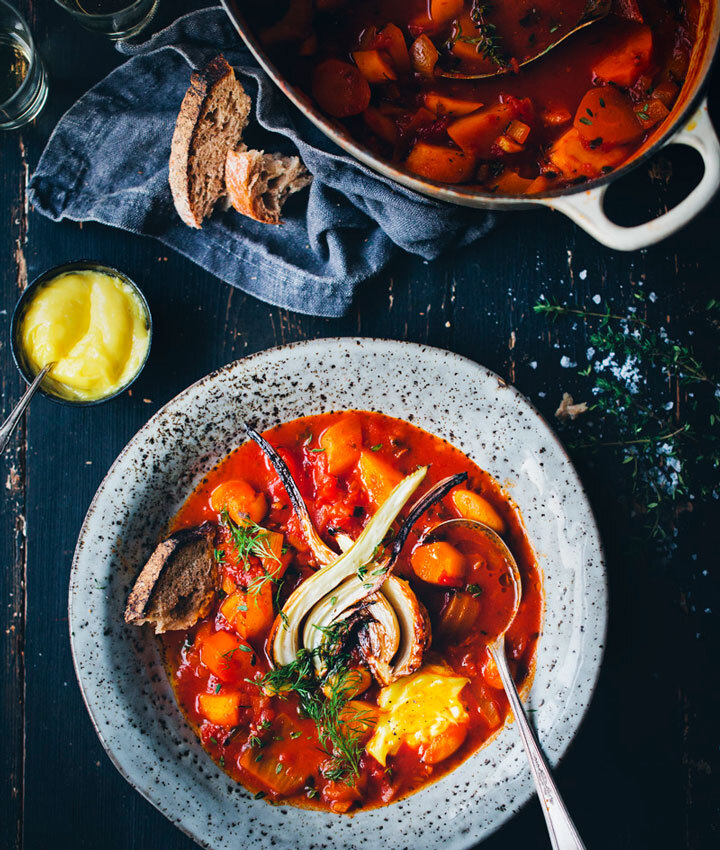 Vegetarian bouillabaisse