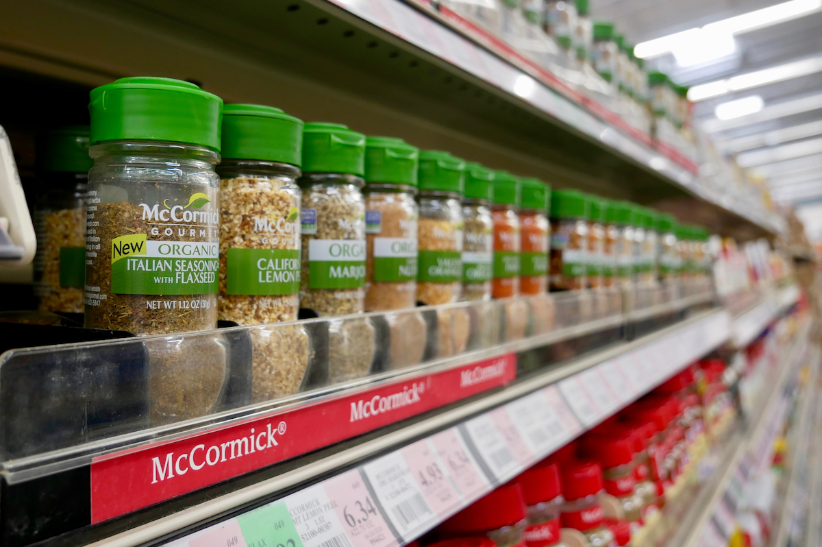 Variety of McCormick Organic Spices at Winco Foods in Mesa, Arizona.