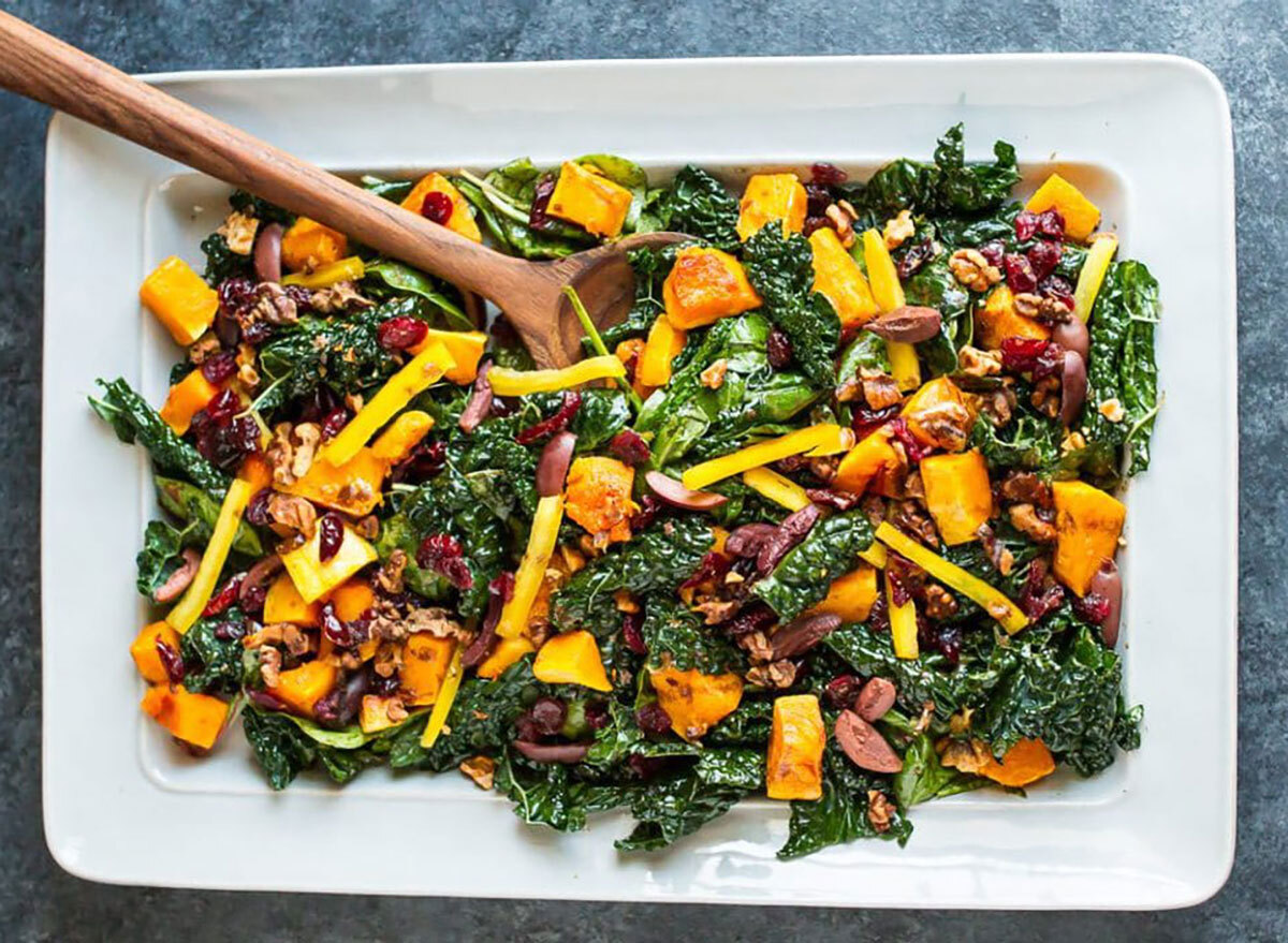 kale salad with butternut squash