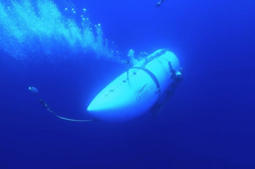 The Titan submersible diving underwater