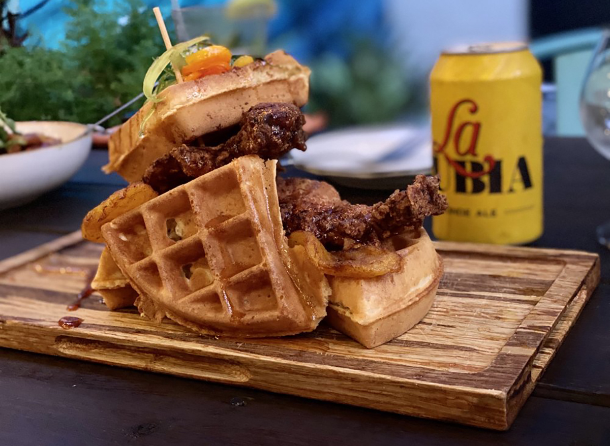 mini chicken and waffle slider