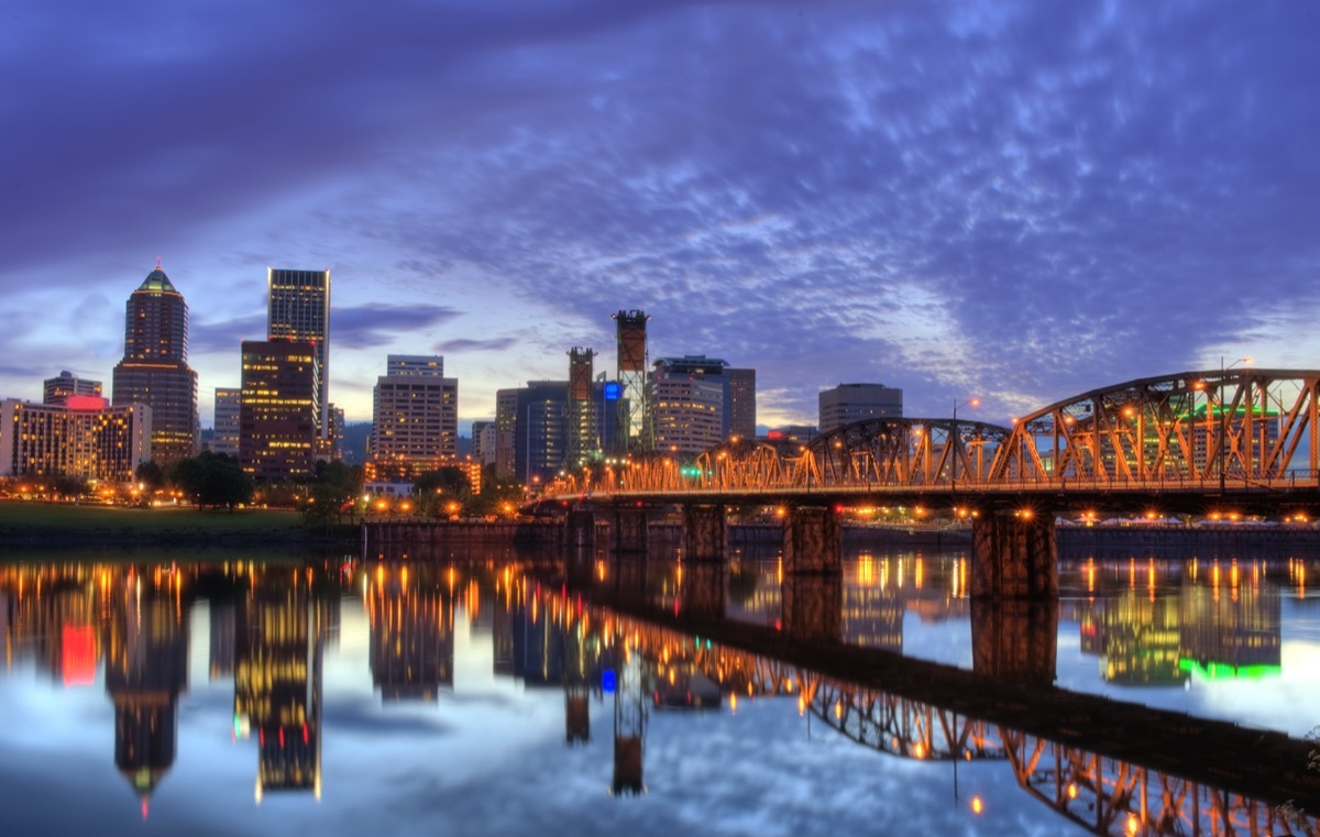 Portland, Oregon at night