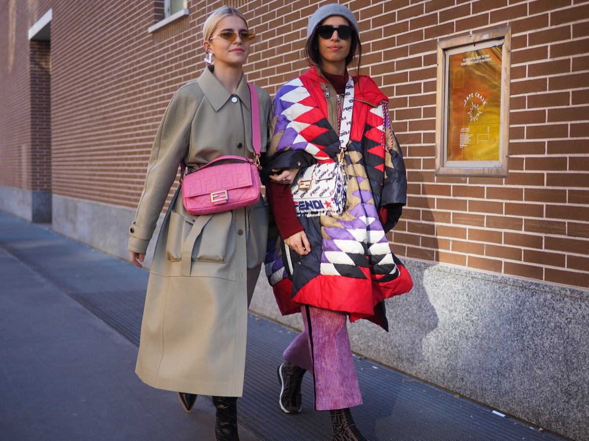 two women dressed in winter coats