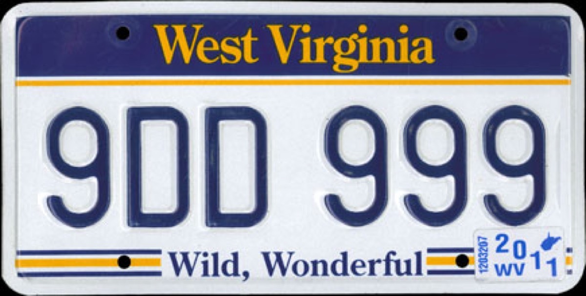 west virginia license plate