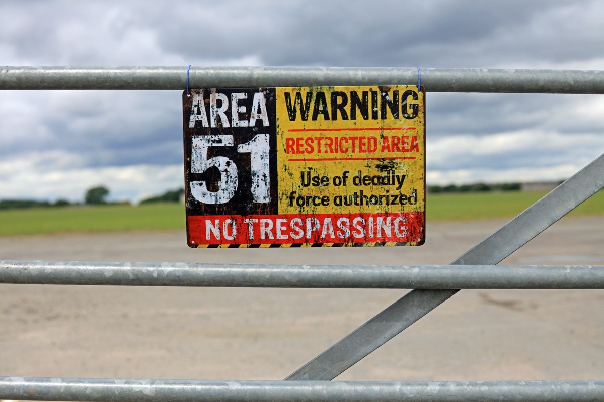 area 51 restricted sign