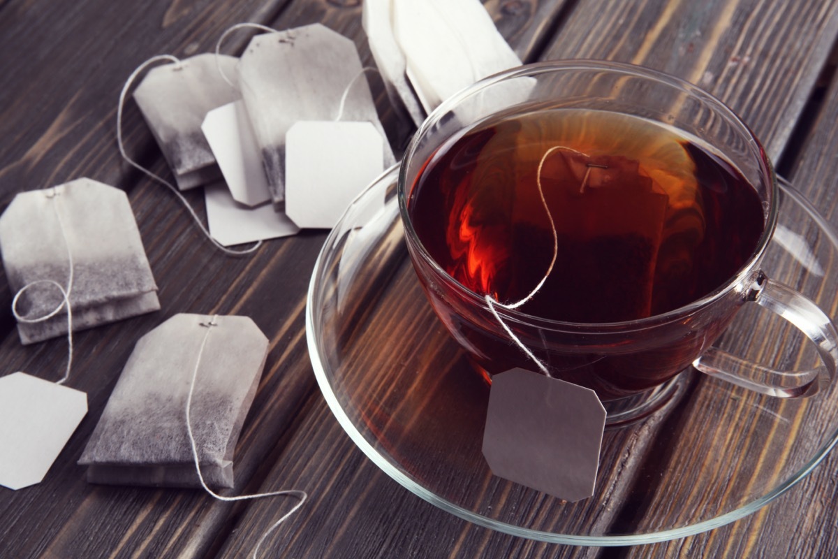 Cup of tea with tea bags