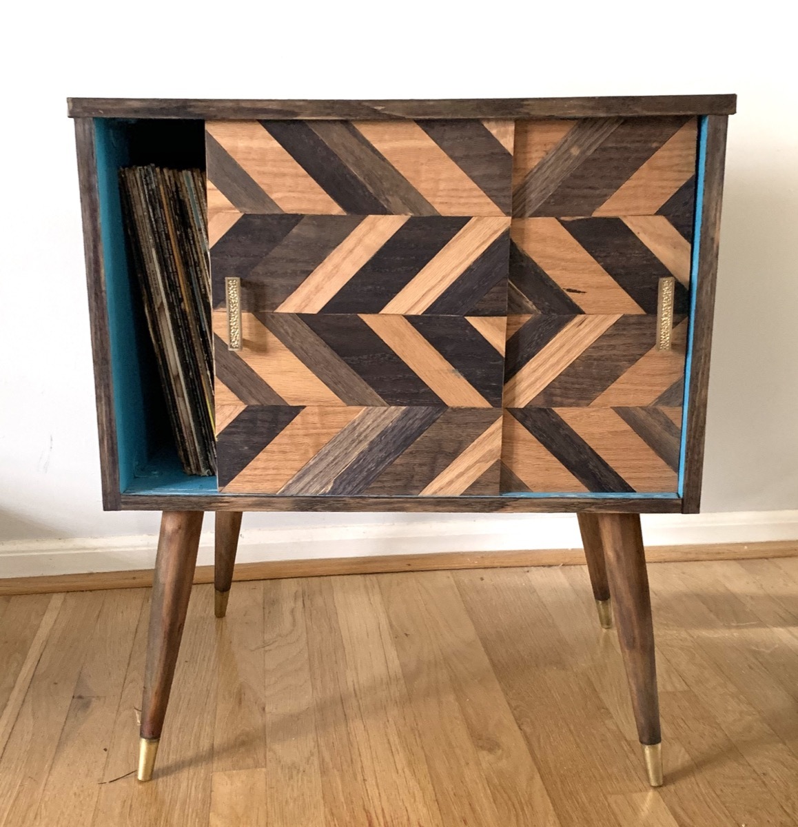 chevron record cabinet