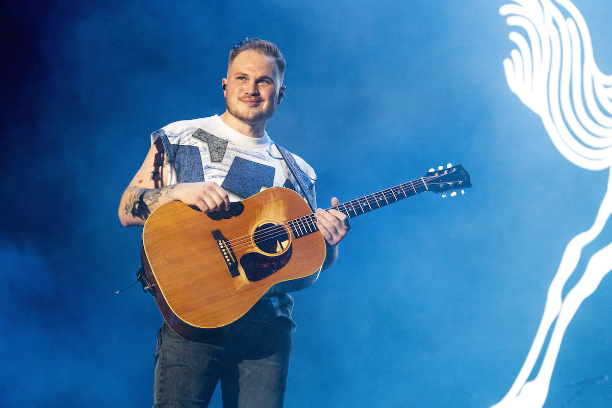 Zach Bryan performing at the Railbird Music Festival in June 2023