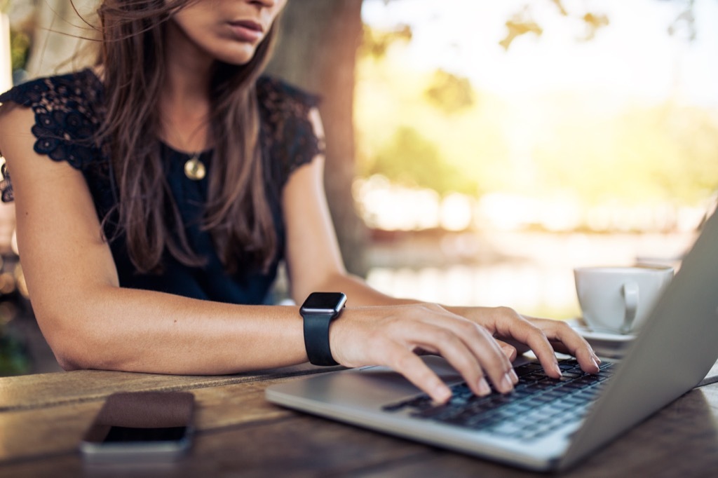 woman with smart watch