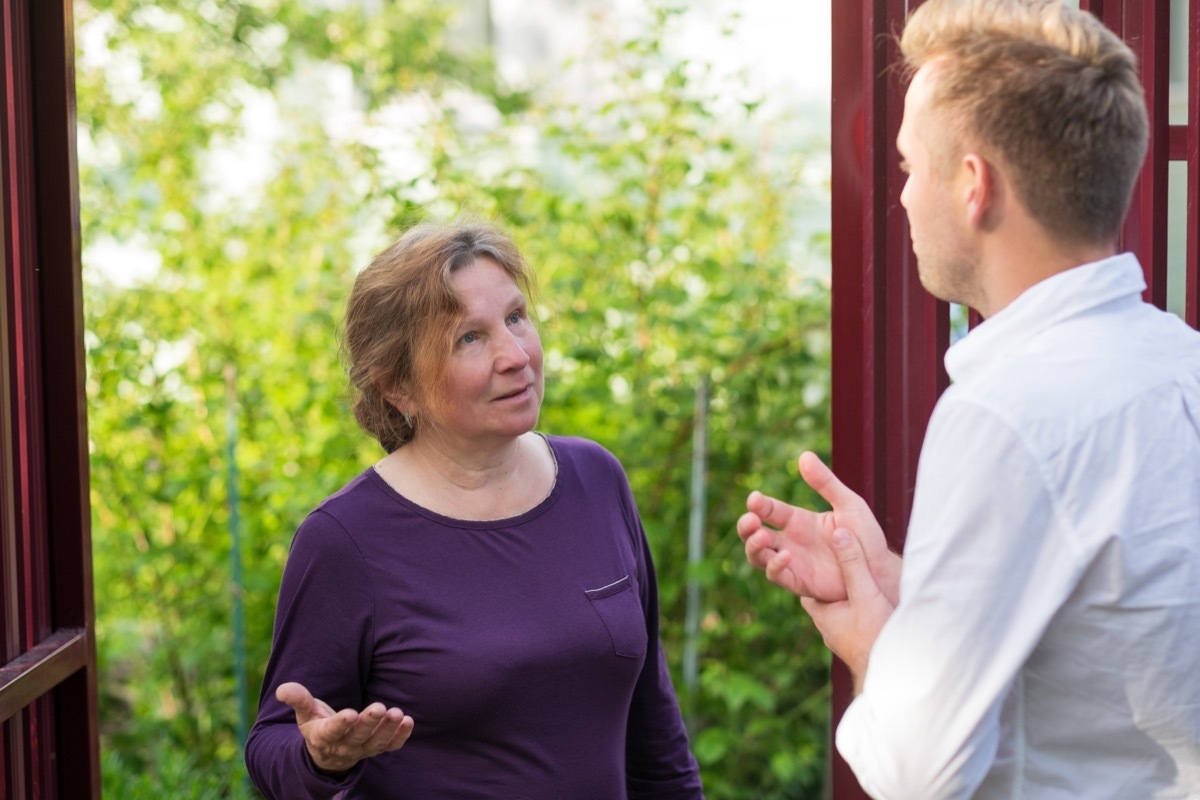 Neighbors talking and having a heated conversation