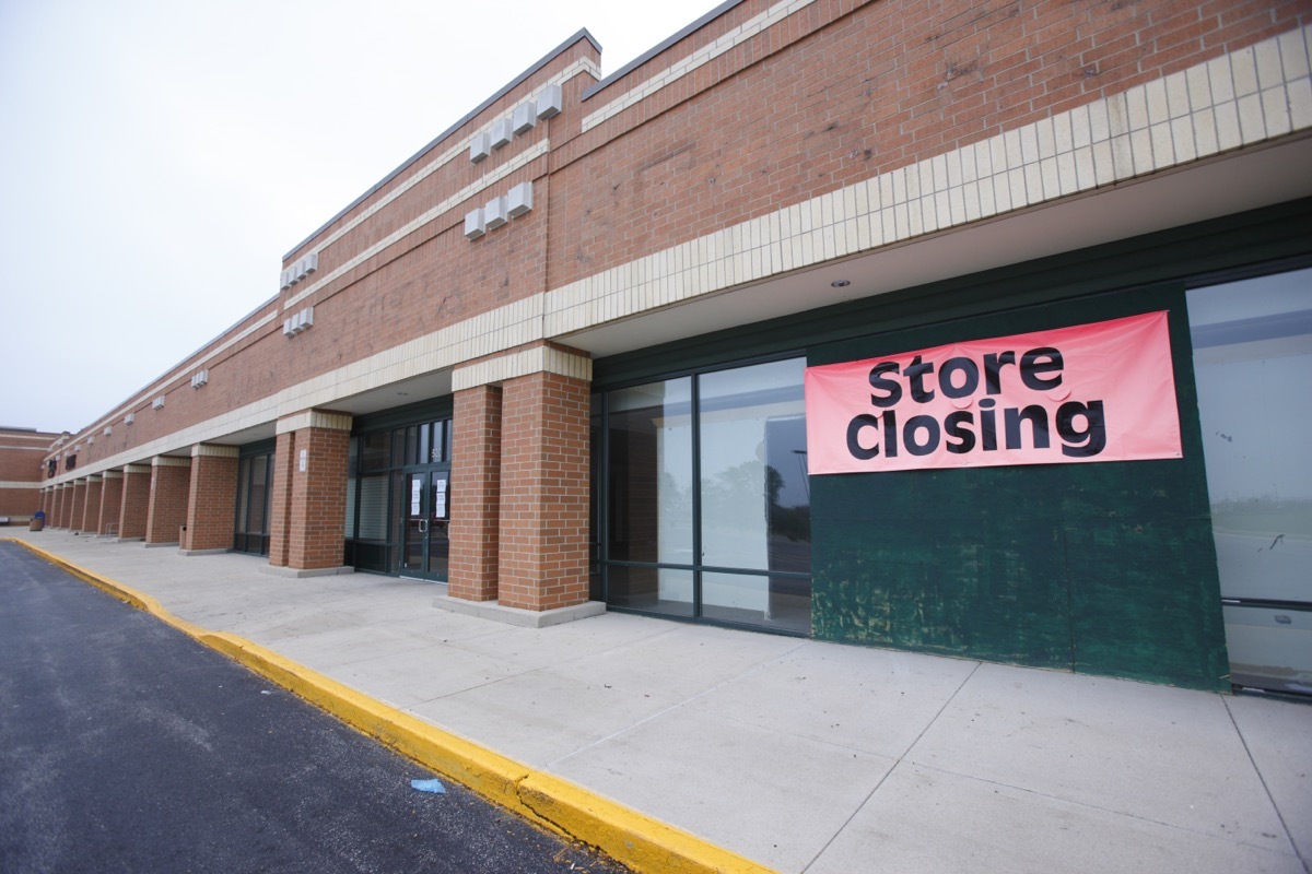 store closing in suburban shopping center