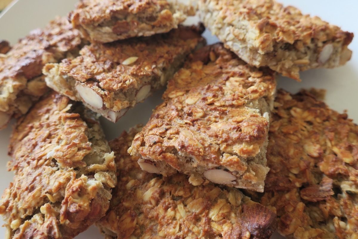 stack of oat-based breakfast bars