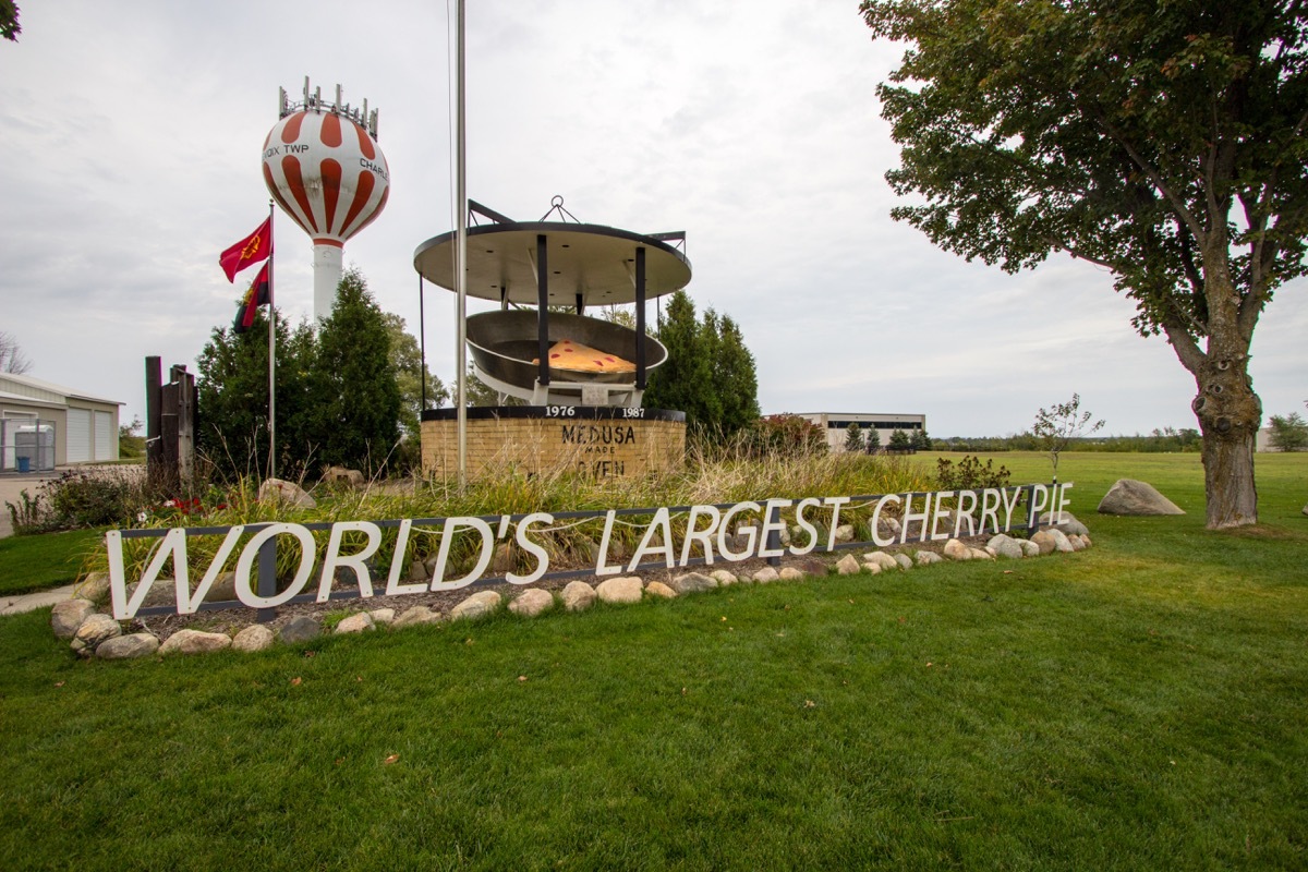 world's largest cherry pie pan, weird state things