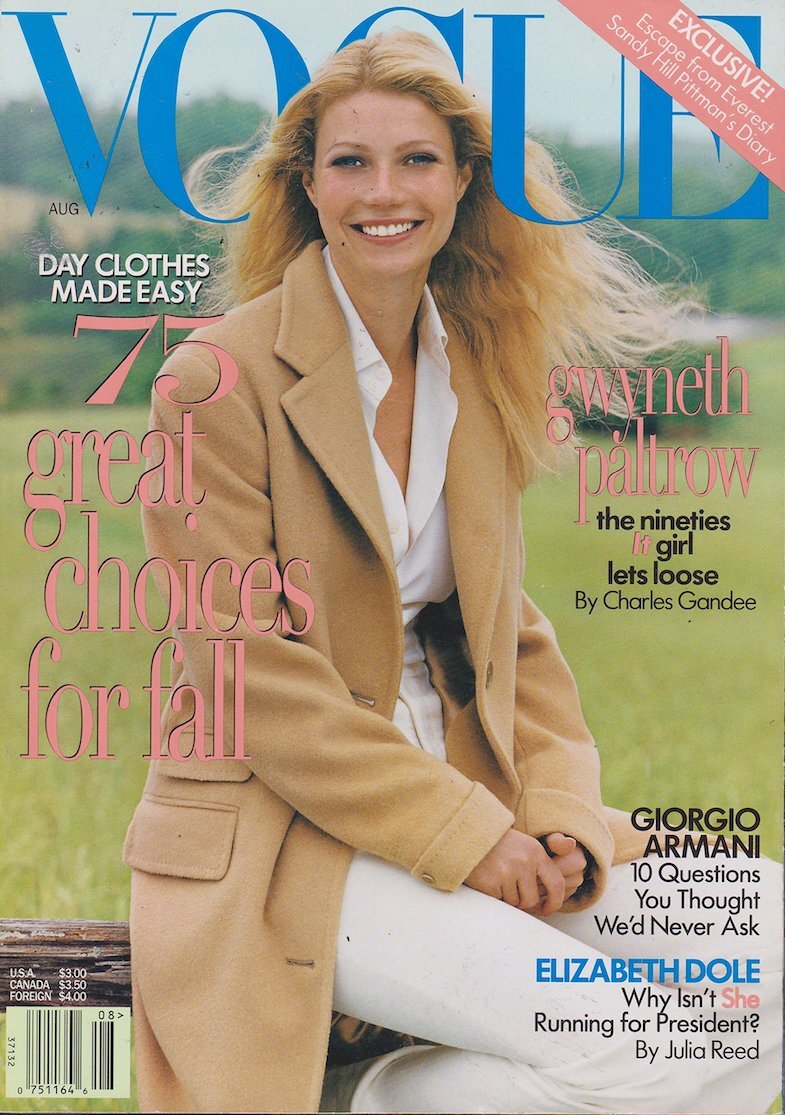 Gwyneth Paltrow on the August 1996 cover of 