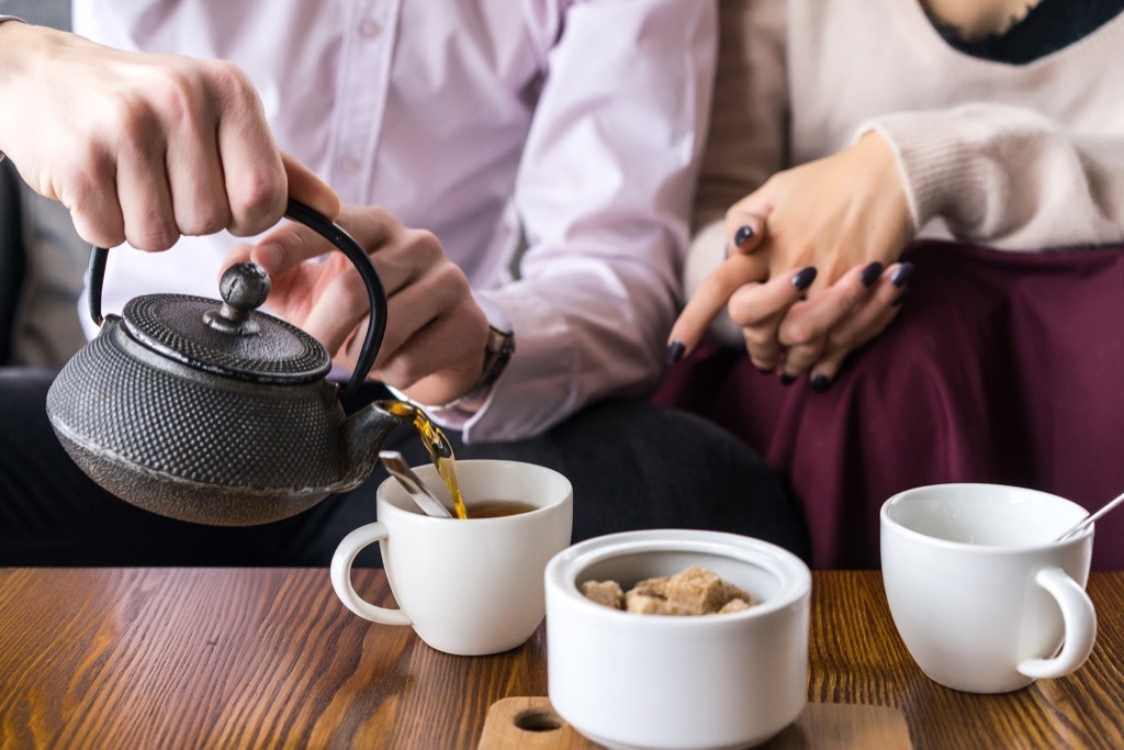 couple drinking tea, stress relief