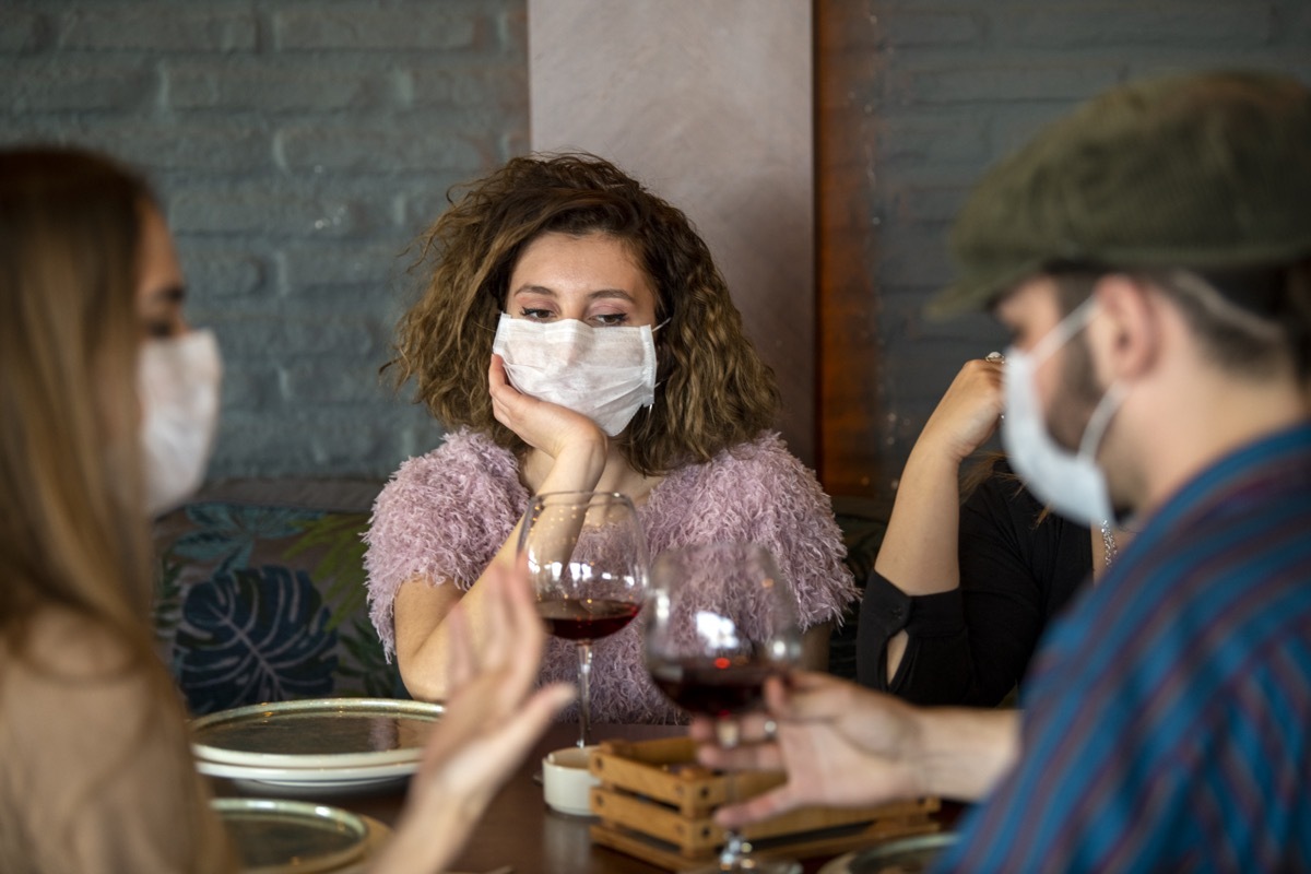 People sitting in a restaurant.