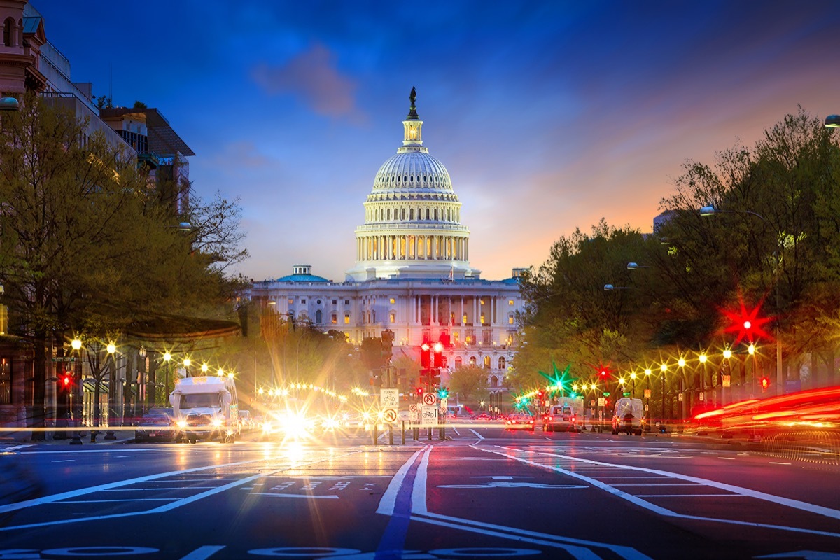 washington dc, us capitol building, evening