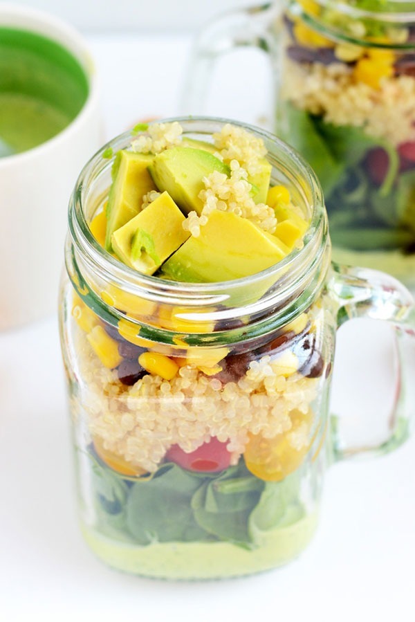 quinoa mason jar salads