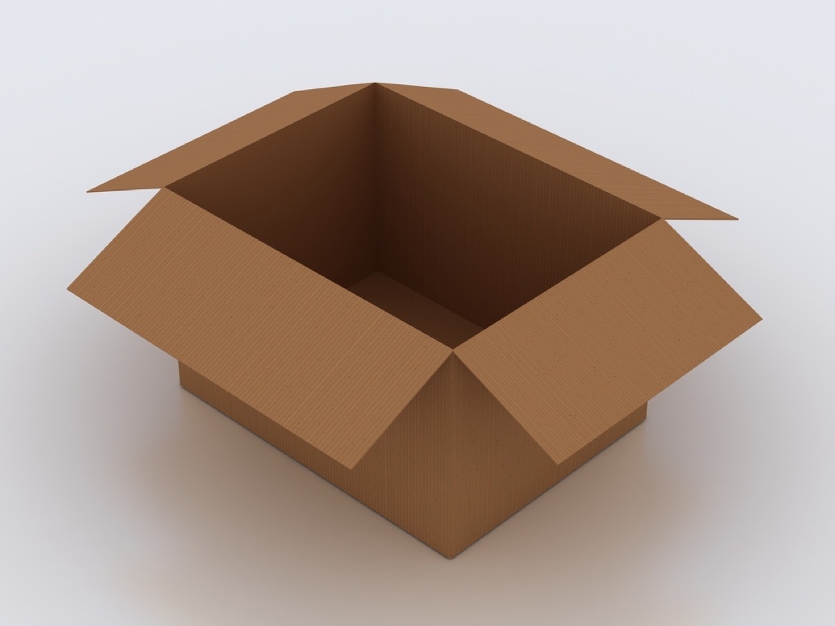 opened empty brown cardboard box